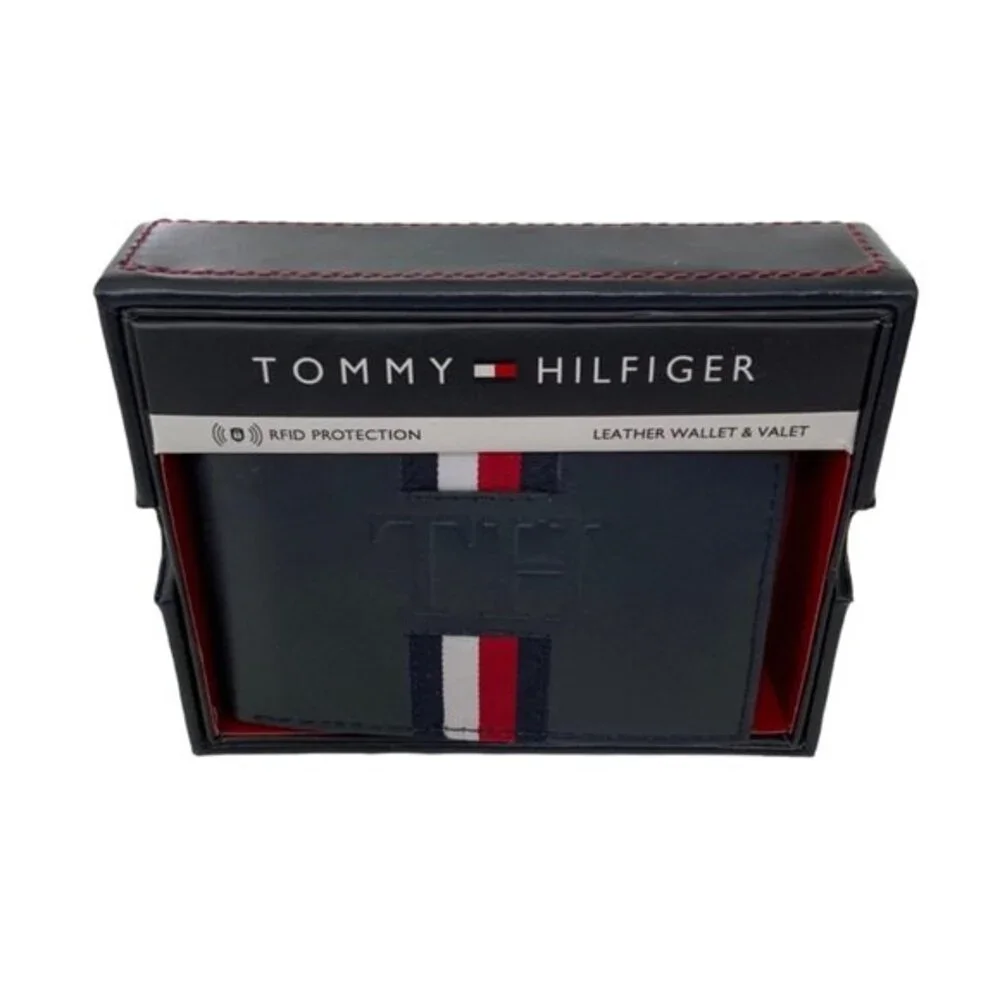 Tommy Hilfiger Wallet Navy RFID Leather Wallet & Valet